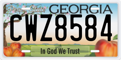 GA license plate CWZ8584
