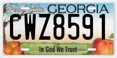 GA license plate CWZ8591