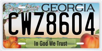 GA license plate CWZ8604