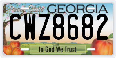 GA license plate CWZ8682