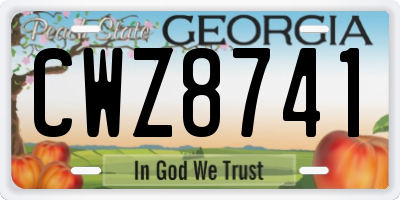 GA license plate CWZ8741