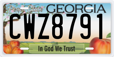 GA license plate CWZ8791