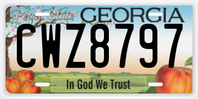 GA license plate CWZ8797