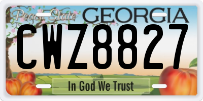GA license plate CWZ8827