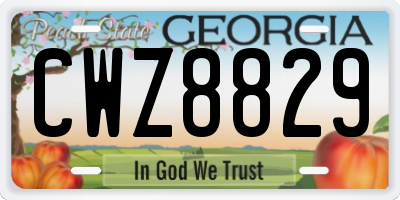 GA license plate CWZ8829