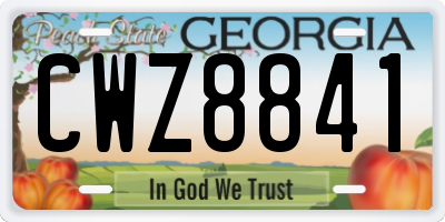 GA license plate CWZ8841