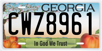 GA license plate CWZ8961