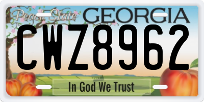 GA license plate CWZ8962