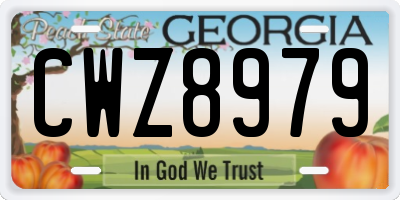 GA license plate CWZ8979