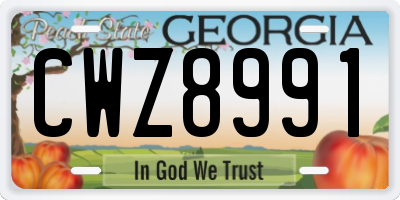 GA license plate CWZ8991