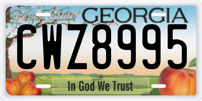 GA license plate CWZ8995