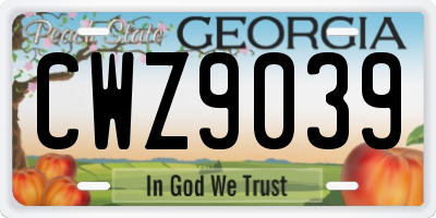 GA license plate CWZ9039