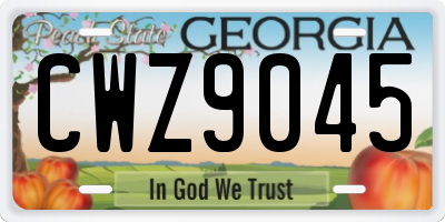 GA license plate CWZ9045