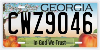 GA license plate CWZ9046