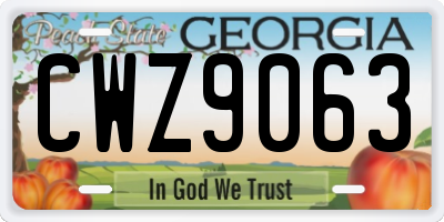 GA license plate CWZ9063