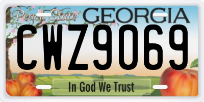 GA license plate CWZ9069