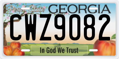 GA license plate CWZ9082