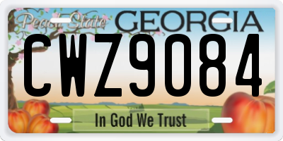 GA license plate CWZ9084