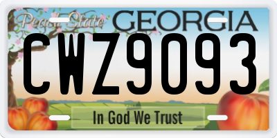 GA license plate CWZ9093