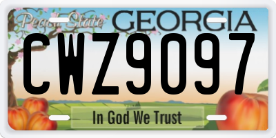 GA license plate CWZ9097