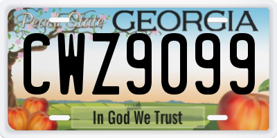 GA license plate CWZ9099
