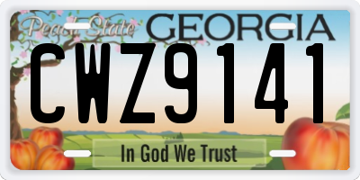 GA license plate CWZ9141