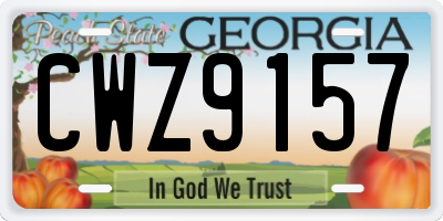 GA license plate CWZ9157