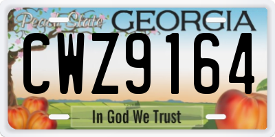 GA license plate CWZ9164