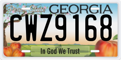 GA license plate CWZ9168