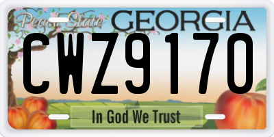 GA license plate CWZ9170