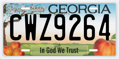GA license plate CWZ9264