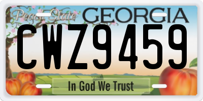 GA license plate CWZ9459