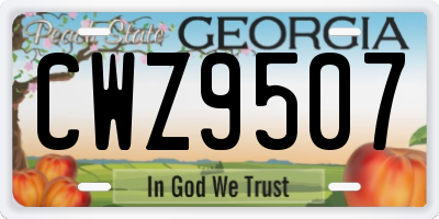 GA license plate CWZ9507