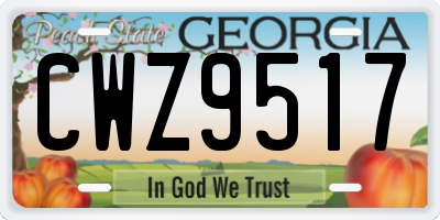 GA license plate CWZ9517