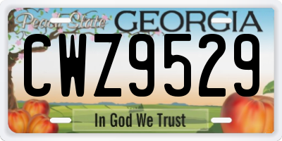 GA license plate CWZ9529