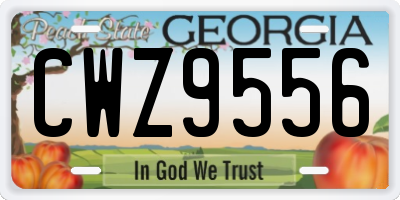 GA license plate CWZ9556