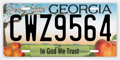 GA license plate CWZ9564