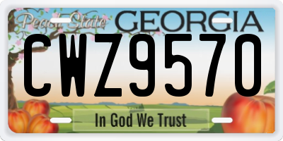 GA license plate CWZ9570