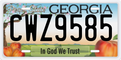 GA license plate CWZ9585