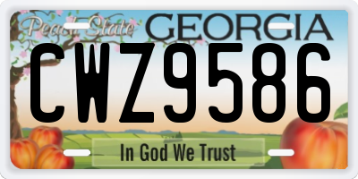 GA license plate CWZ9586