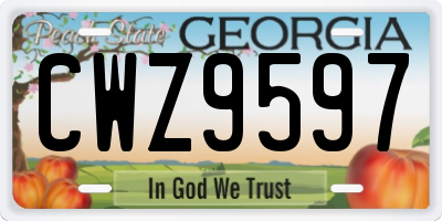 GA license plate CWZ9597