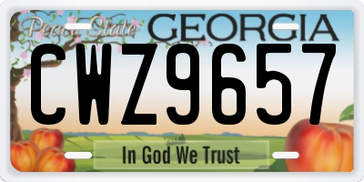 GA license plate CWZ9657
