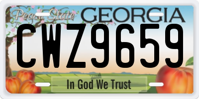 GA license plate CWZ9659