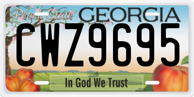 GA license plate CWZ9695