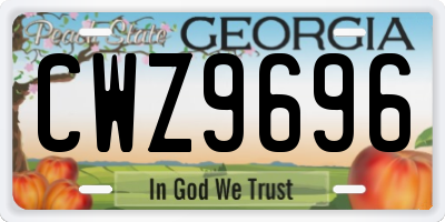 GA license plate CWZ9696