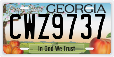 GA license plate CWZ9737