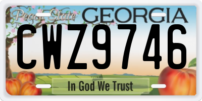 GA license plate CWZ9746