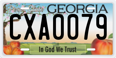 GA license plate CXA0079