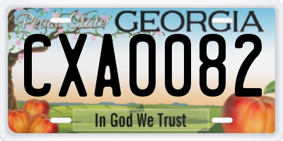 GA license plate CXA0082