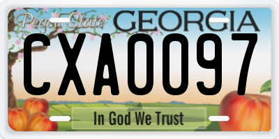 GA license plate CXA0097